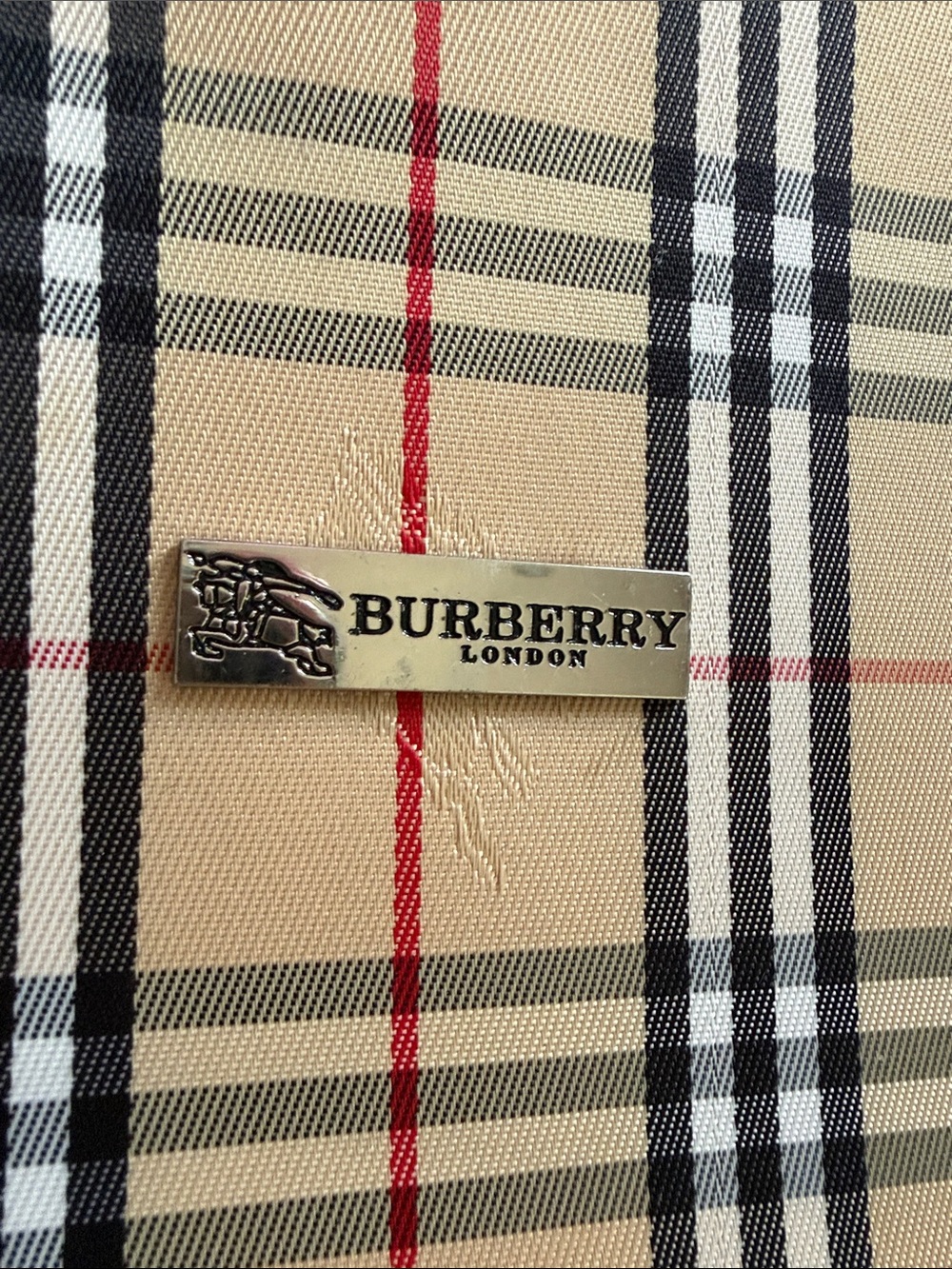 Classic Plaid Tote Shoulder Bag in Beige and Black - Picture 2 of 14